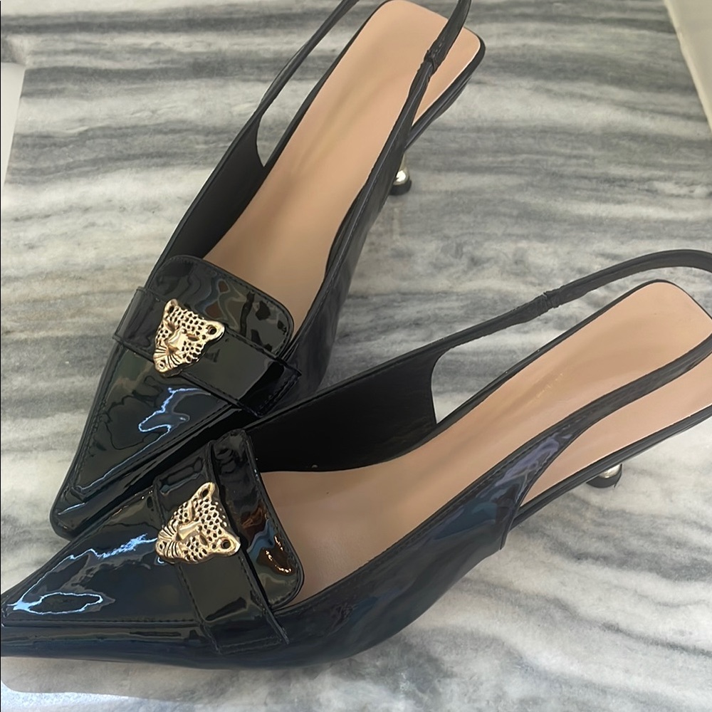 Black Slingback Women's Shoes